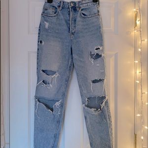 Divided high rise light wash mom jeans size 2